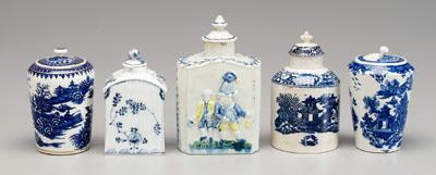 Five English ceramic tea boxes  92f87