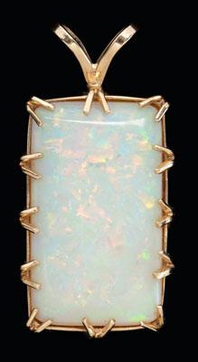Opal pendant rectangular tablet cut 92bc1