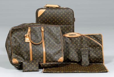 Louis Vuitton luggage: rolling suitcase,