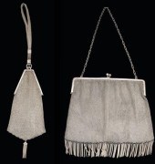 Two silver mesh purses: one sterling,
