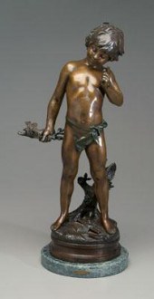 Figural bronze after Moreau, young boy