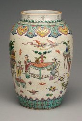 Chinese famille rose vase, coarse surface