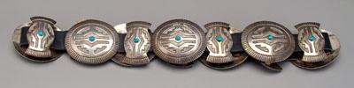 Navajo sterling concho belt cased 92d14