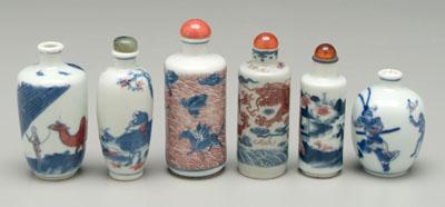 Six Chinese porcelain snuff bottles  93125