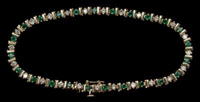 Diamond and emerald tennis bracelet  9315f
