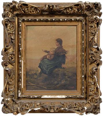 Genre painting signed E Hart  93190