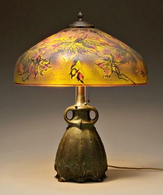 Pittsburgh reverse painted lamp,