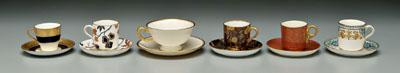 Eighteen Tiffany cups and saucers: all with