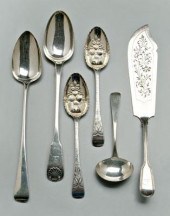 Six English silver serving pieces  932db