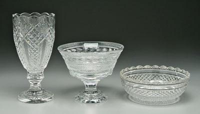 Three pieces Waterford cut glass: