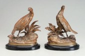 Pair Jules Moigniez bronzes (French,