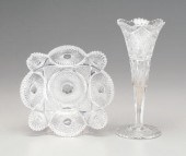 Cut glass vase bowl trumpet shaped 93023