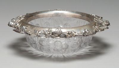 Tiffany cut glass sterling bowl  9302a