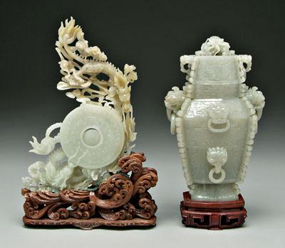 Two pieces Chinese carved hardstone  9311d
