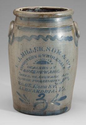Virginia stoneware jar wavy line 93584