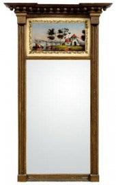 Federal gilt wood eglomise mirror  935dd
