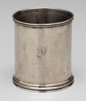 New Orleans coin silver cup, straight