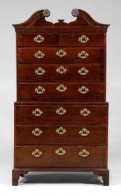 Chippendale mahogany chest on chest  936dd