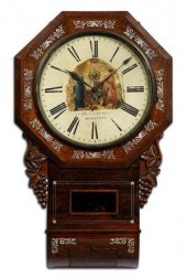 Mother-of-pearl inlaid wall clock, rosewood,