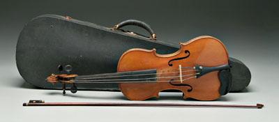 Maple and spruce violin, bow: violin