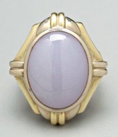 Lavender jade gold ring 20 x 15 93452