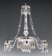 Frosted and clear glass chandelier,
