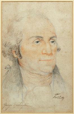 Drawing of Washington signed Sully  93a11