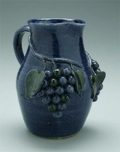 Edwin Meaders pitcher with grapes, applied