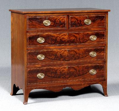 Federal style mahogany inlaid chest  93a66