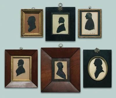 Six 19th century silhouettes profiles 93a6a
