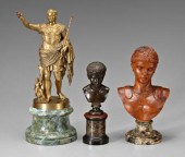 Three Caesar sculptures one brass 93b2e