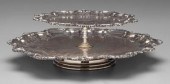 Silver plated two-tier lazy Susan, Chippendale