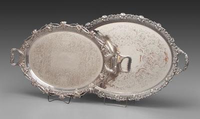 Two silver plated trays oval with 937ea