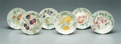 Set of French majolica fruit plates  93841