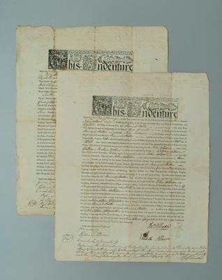 Two John Dunlap printed indentures  938a0