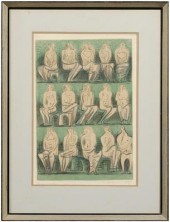 Henry Moore color lithograph (British,