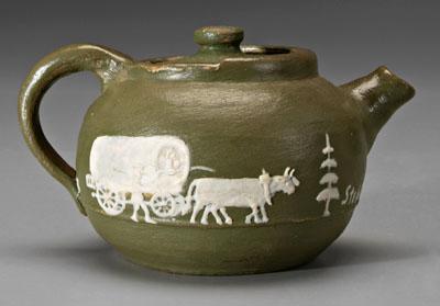 Pisgah Forest cameo pottery teapot  93d23