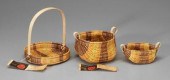 Three Cherokee baskets, Annie James: