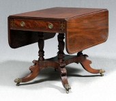 Classical inlaid breakfast table, figured