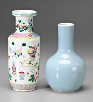 Two pieces Chinese porcelain claire de lune 93c5c