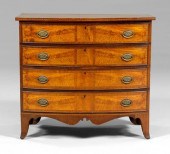 Federal style bow-front chest, mahogany