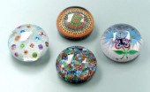 Four modern Baccarat paperweights, all