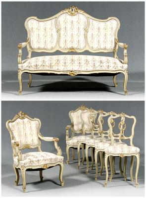 French paint decorated parlor suite  94248