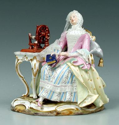 Meissen figure seated woman holding 94293