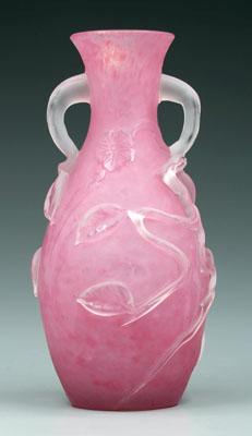 Steuben rose quartz urn frosted 93f74