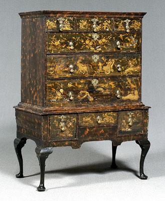Queen Anne japanned high chest  93f86