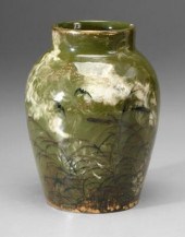 Rookwood Pottery vase, 1882, cattails
