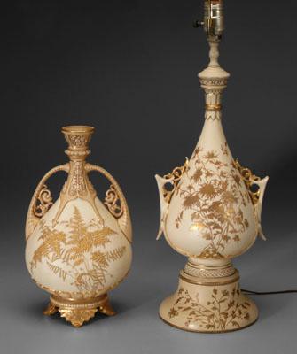 Royal Worcester ceramic lamp vase  9465f