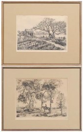 Two Walter Ronald Locke etchings (Walter