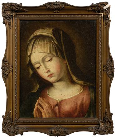 Old Master painting, praying Madonna, unsigned,